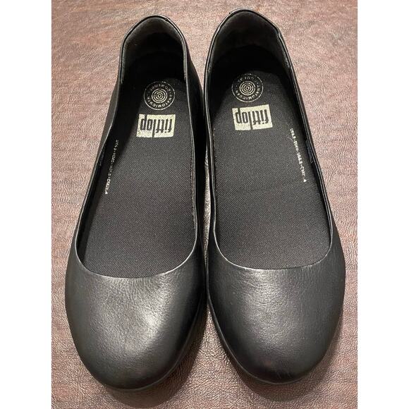 FitFlop Anatomicush Black Ballet Flats Women’s 8.5 Comfort Slip On Walking Shoes - Picture 1 of 8